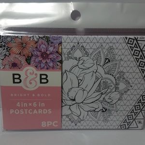 5 Adult Coloring Color Your Own Postcard Flowers